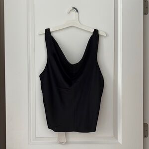 Elegant Cowl Neck Black Women's Top